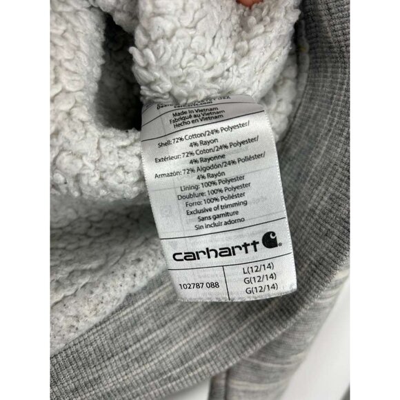 Carhartt Women’s Size Large(12/14) Silver Full Zip Hooded Drawstring Jacket - Picture 3 of 16